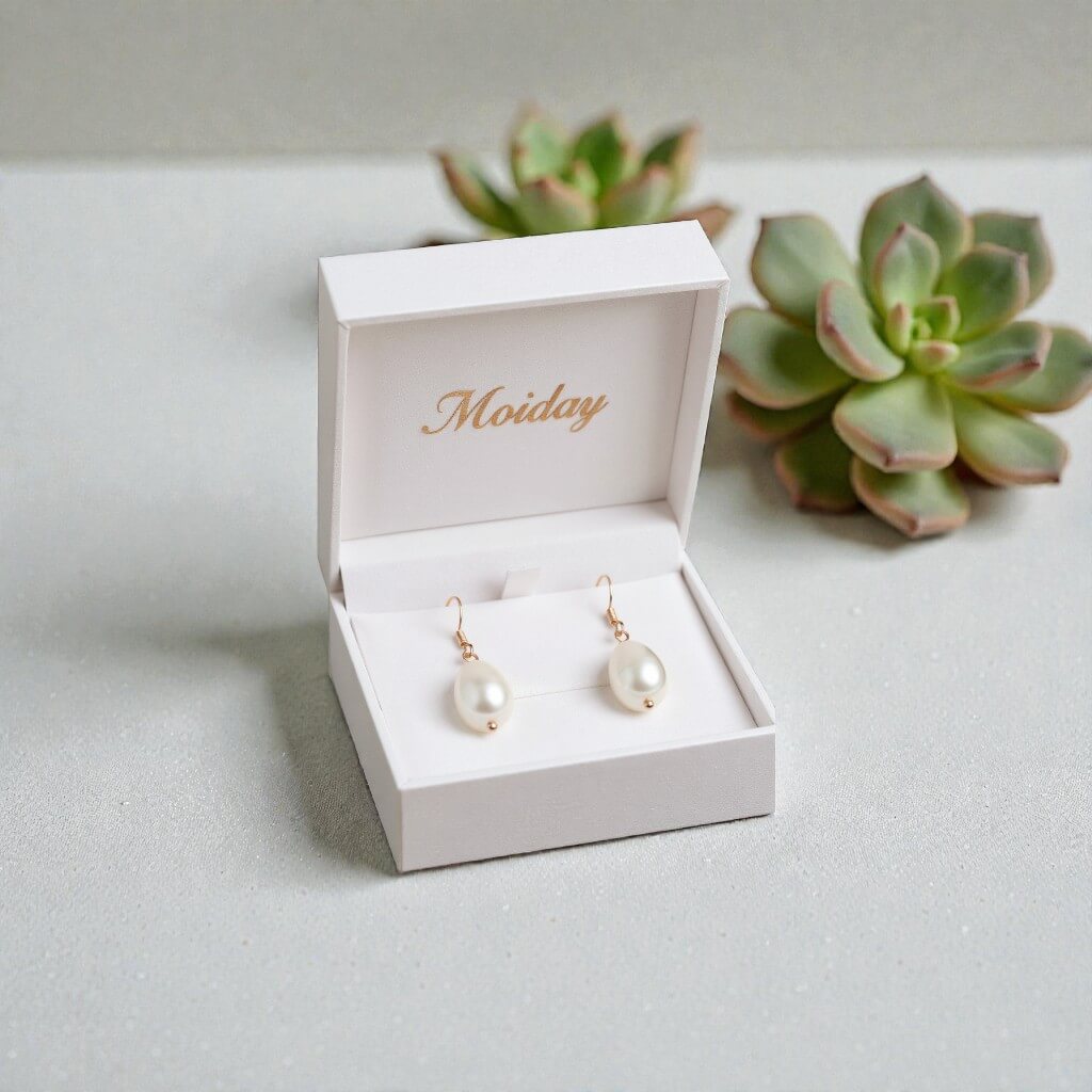 Freshwater Pearl Bridal Drop Earrings – Sterling Silver 925 (2cm)