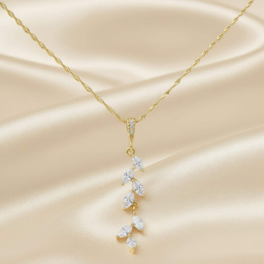 Bridesmaid Gift Leaf Necklace – Gold Plated Wedding Jewellery Australia