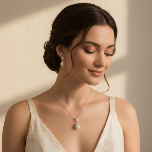 Teardrop Freshwater Pearl Necklace S925 – Bridal & Everyday Jewellery Australia
