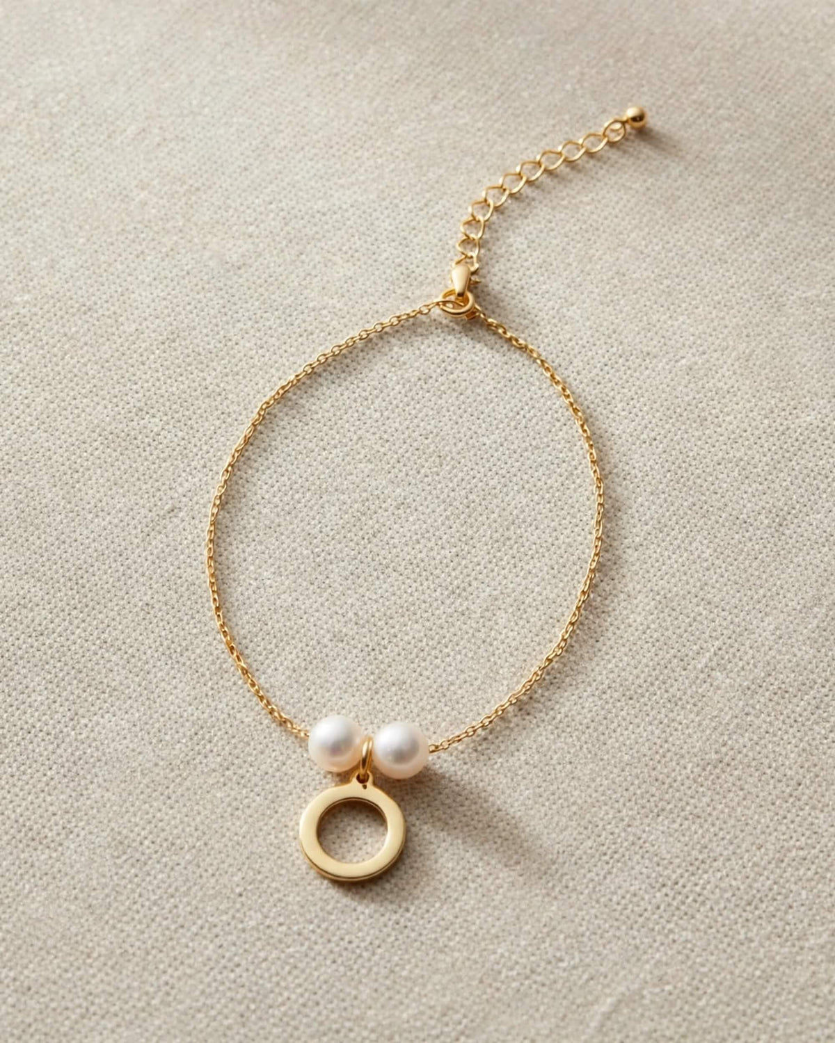 Pearl Bridal Bracelet with Initial Charm – Gold, Silver& Rose Gold Personalised Wedding Bracelet