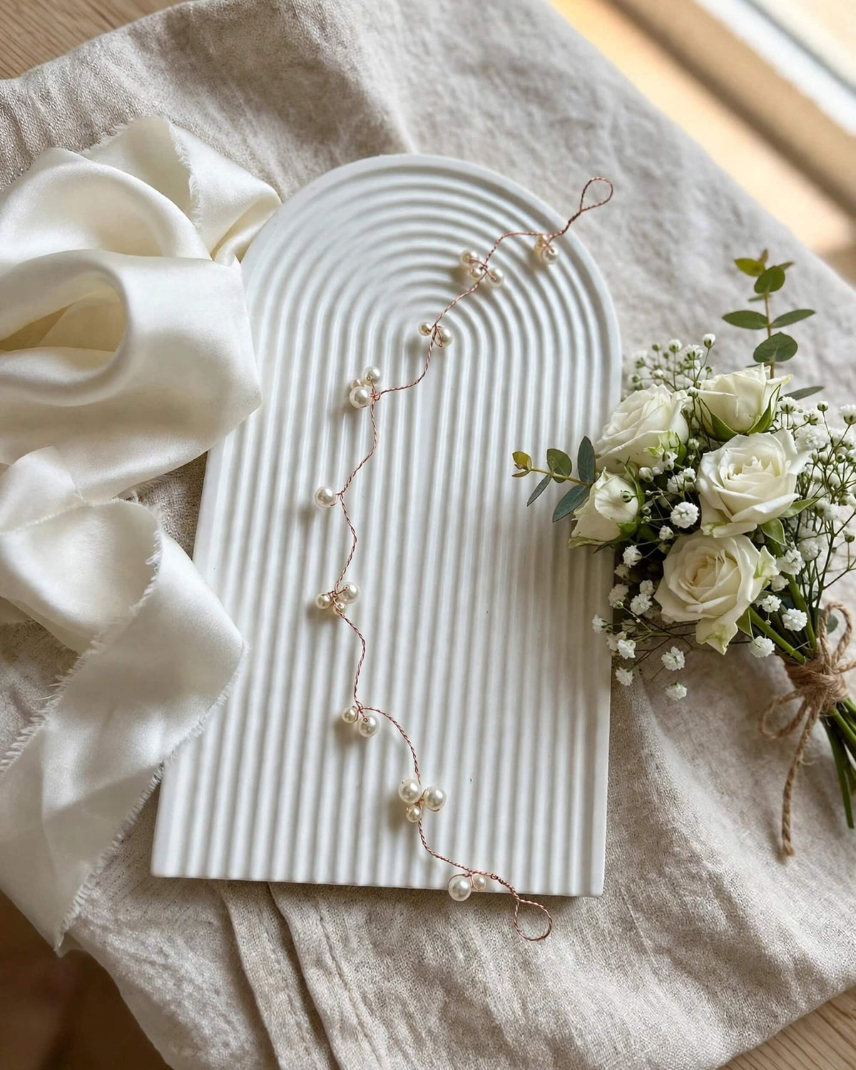 Bridal Hair Vine Pearl Cluster Design Wedding Hair Accessory