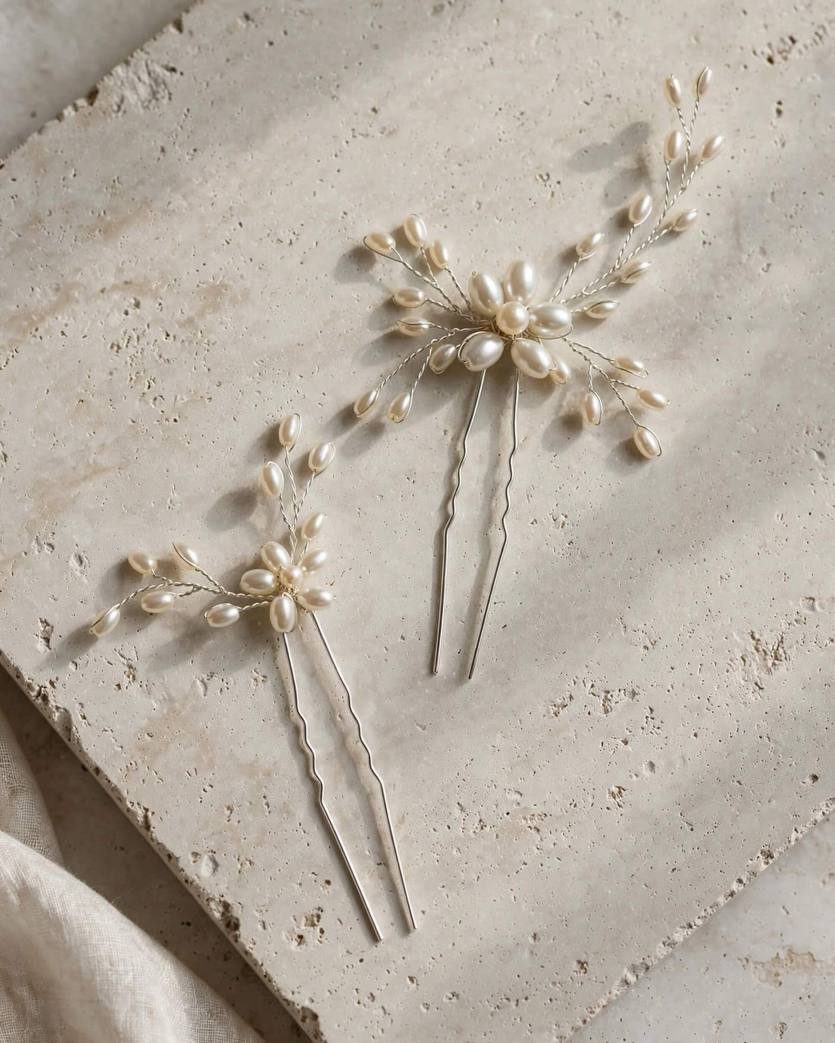 Bridal Botanical Pearl Hair Pins – Wedding Hair Accessories