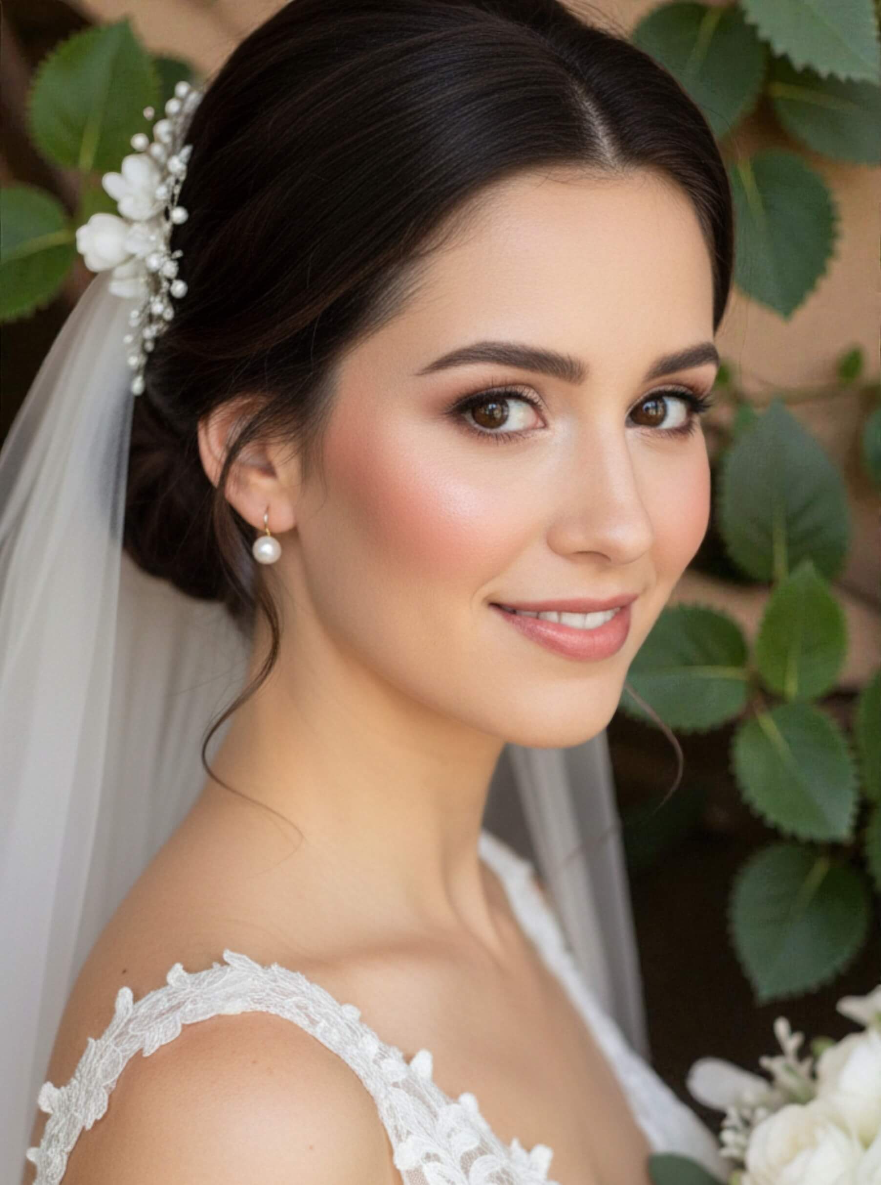 S925 silver curved drop photographed on bride background