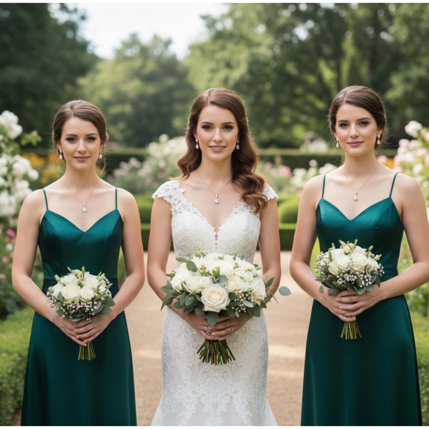 Bridal Jewellery Set – Gold or Platinum Plated – 2cm Earrings & 40cm Necklace – Australia