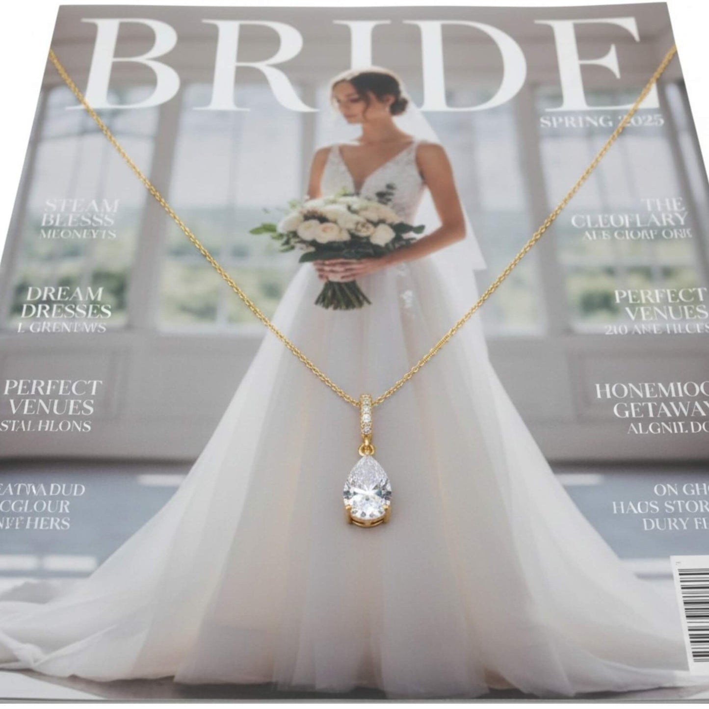 Bridal & Bridesmaid Teardrop Necklace Set – S925 Bride Necklace + Gold/Platinum Bridesmaid Necklaces – Freshwater Pearl Wedding Jewellery Australia