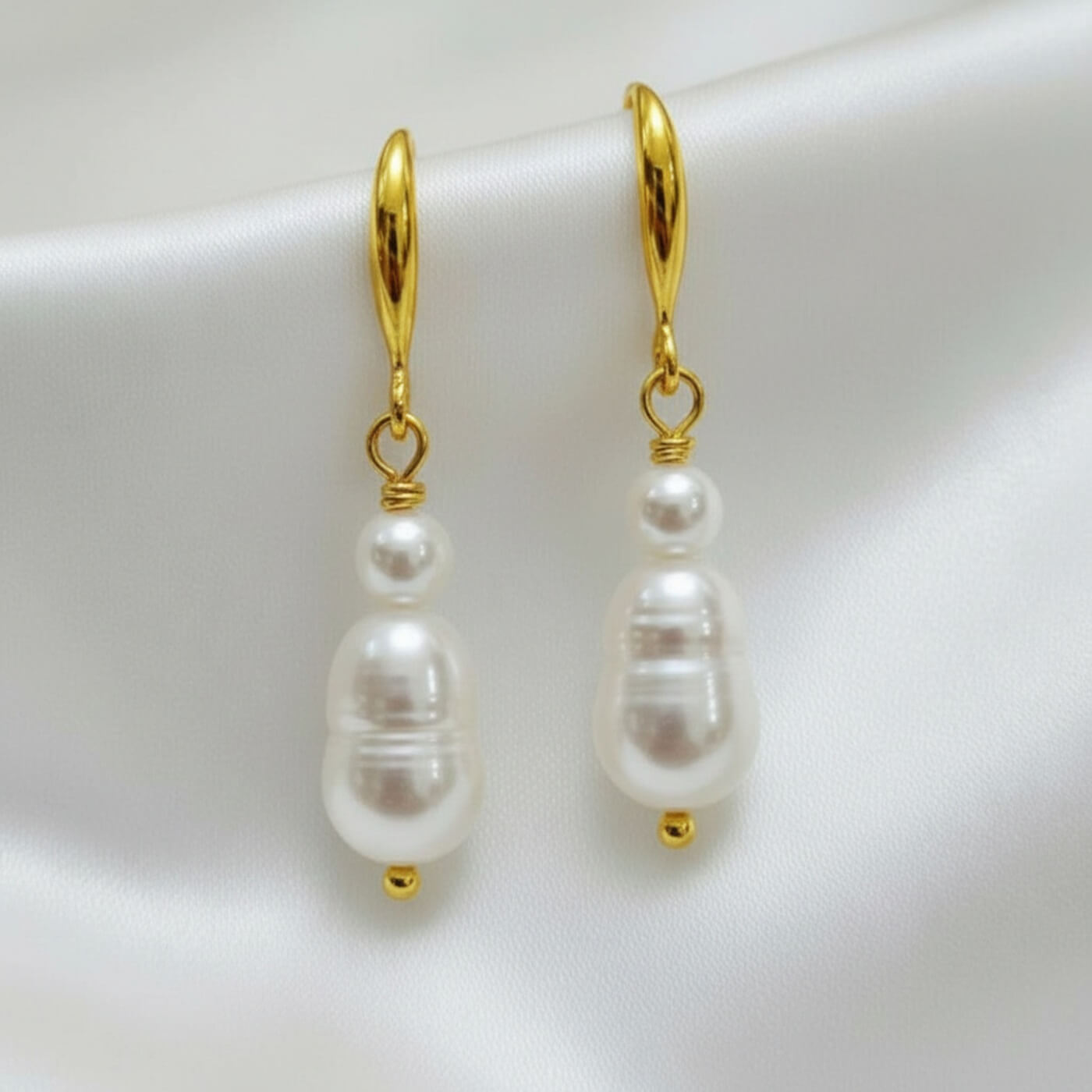 S925 silver pearl cascade photographed on silky white backdrop