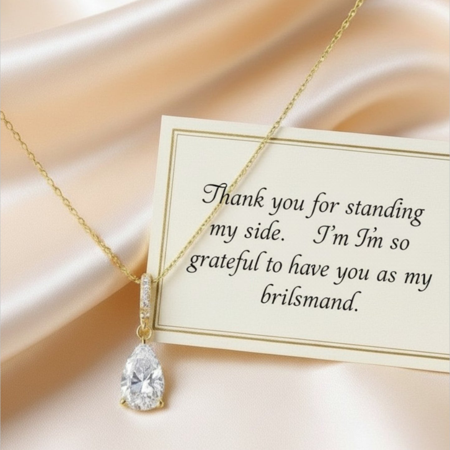 Bridesmaid Teardrop Necklace – Minimal Pearl Jewellery for Bridal Parties