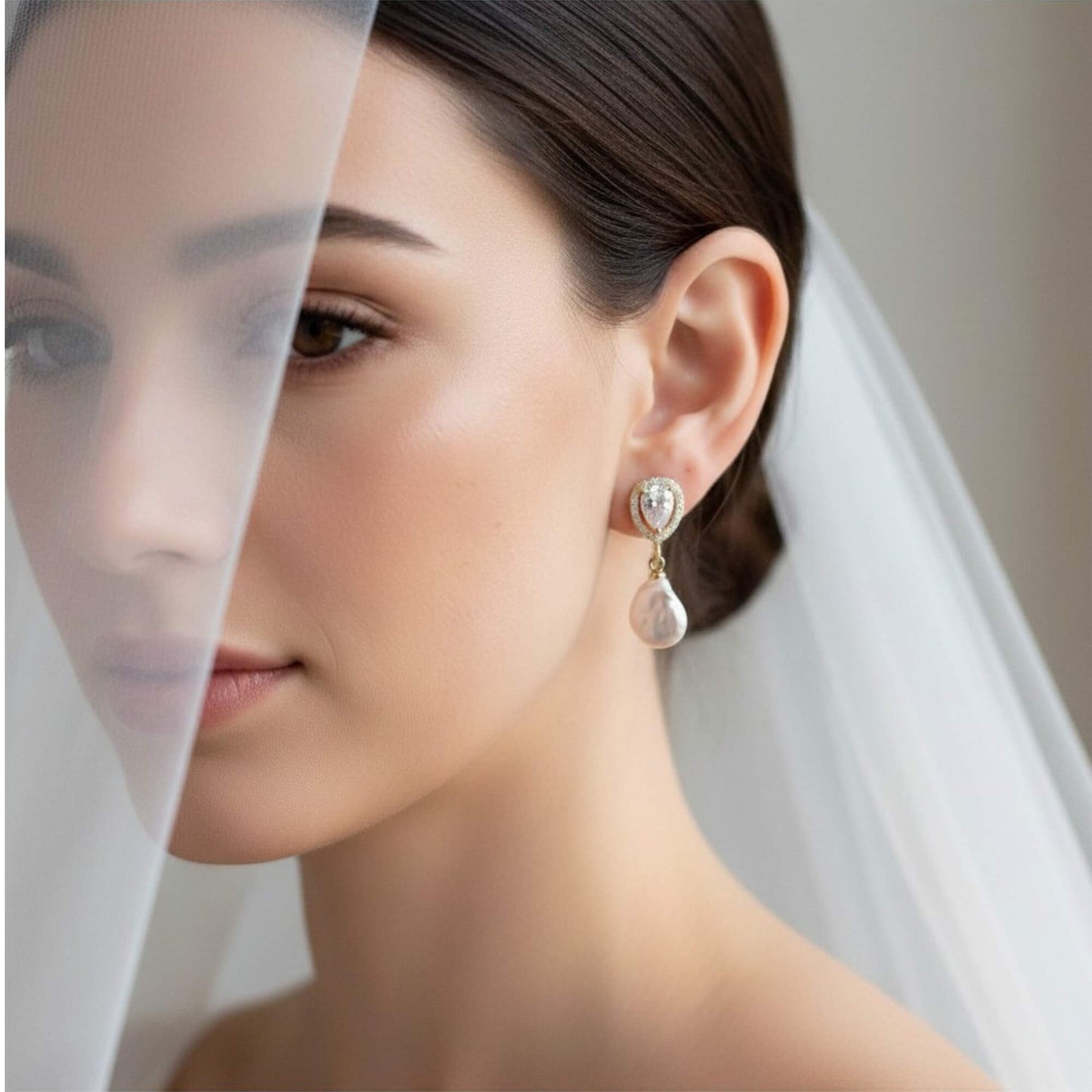 Baroque Pearl Crystal Drop Earrings – Bridal & Everyday Jewellery Australia