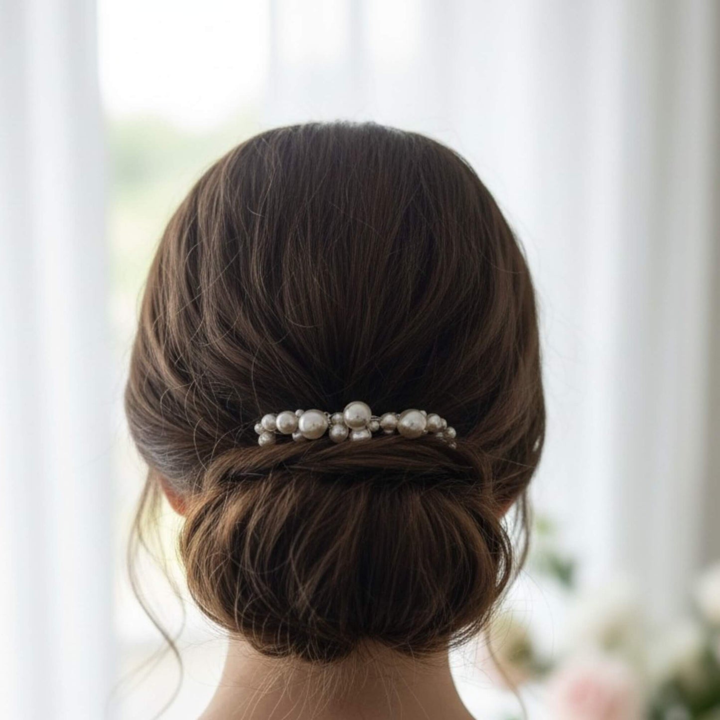 Glass Pearl Wedding Haircomb – 8cm | Gold, Silver, Rose Gold