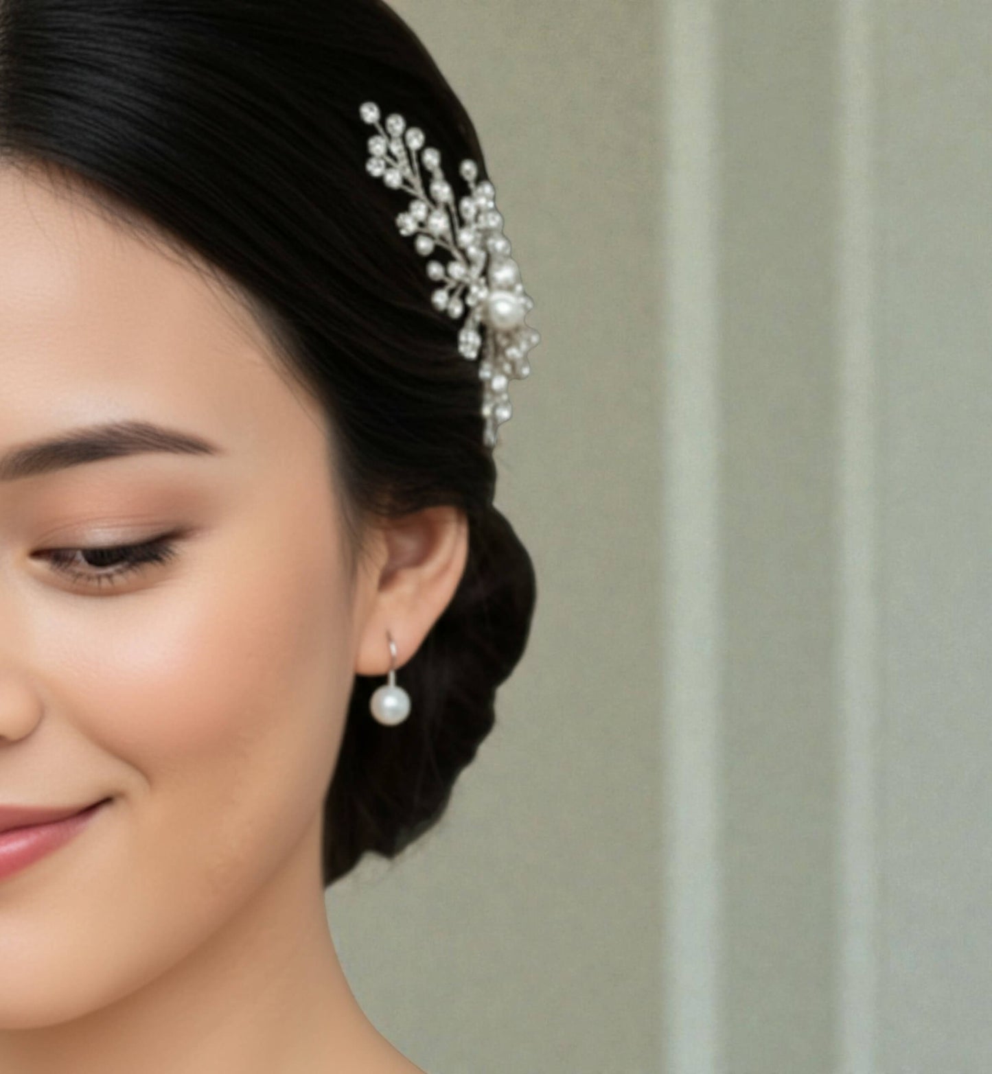 S925 silver petite drop photographed on bride