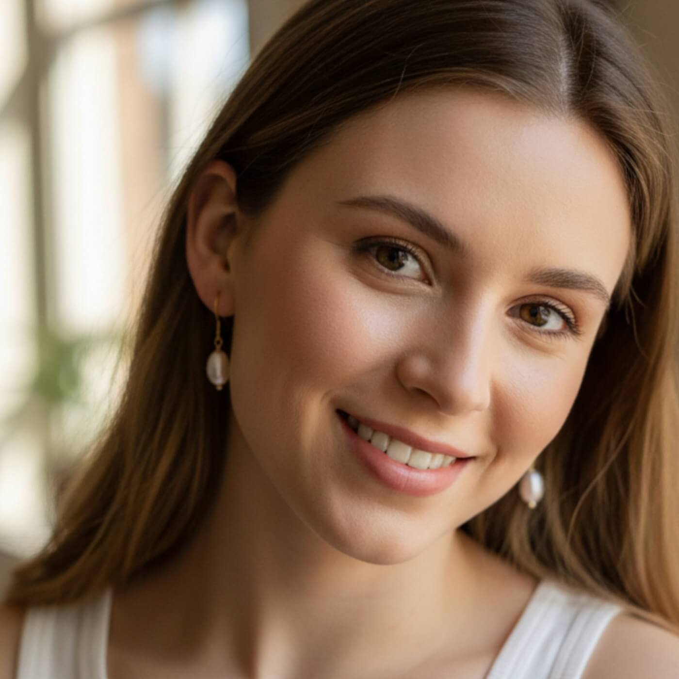 S925 silver bridal drop photographed on warm-toned surface