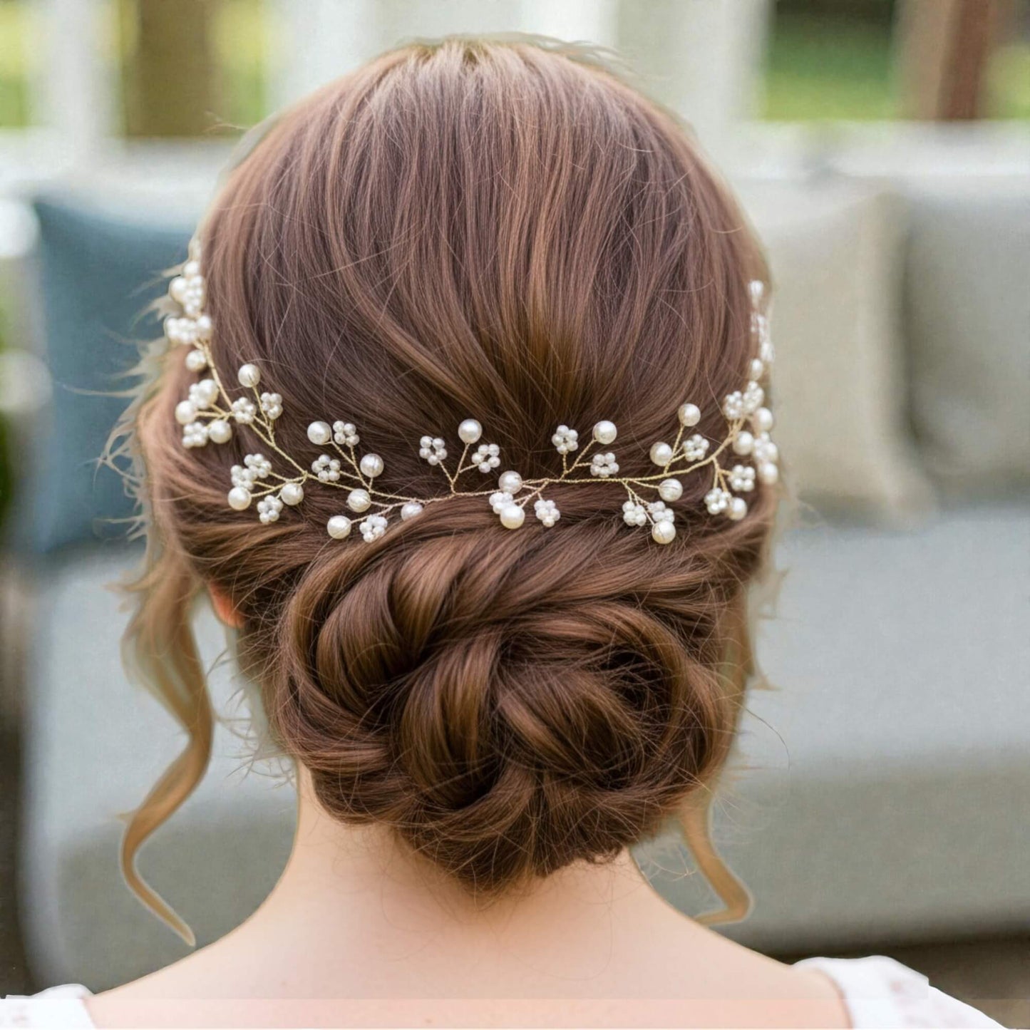 Delicate Pearl Bridal Hairvine – Modern Wedding Headpiece (25cm / 45cm)