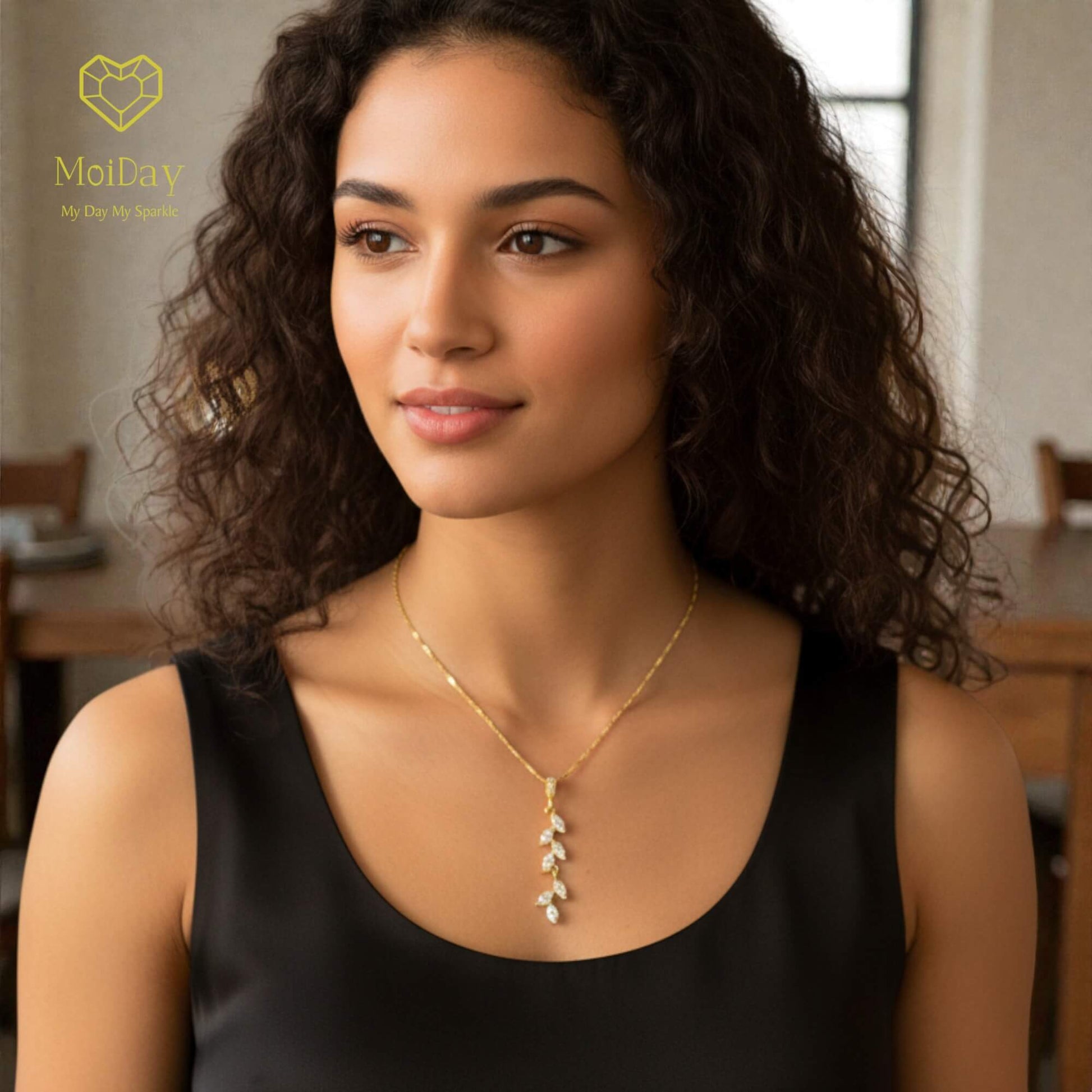 14k gold‑plated bridal set photographed on model