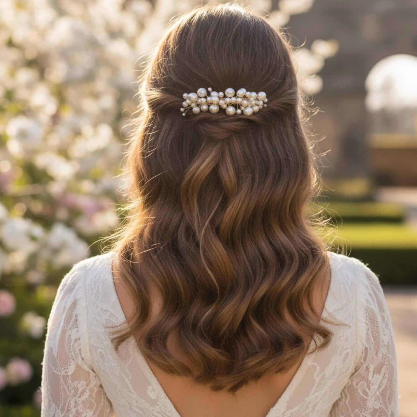 Glass Pearl Bridal Haircomb – 9cm | Gold, Silver, Rose Gold