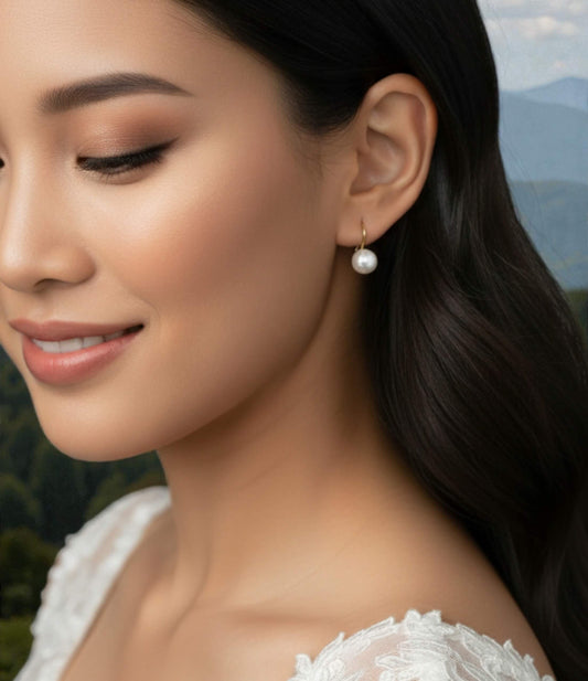 S925 silver pearl design photographed on model