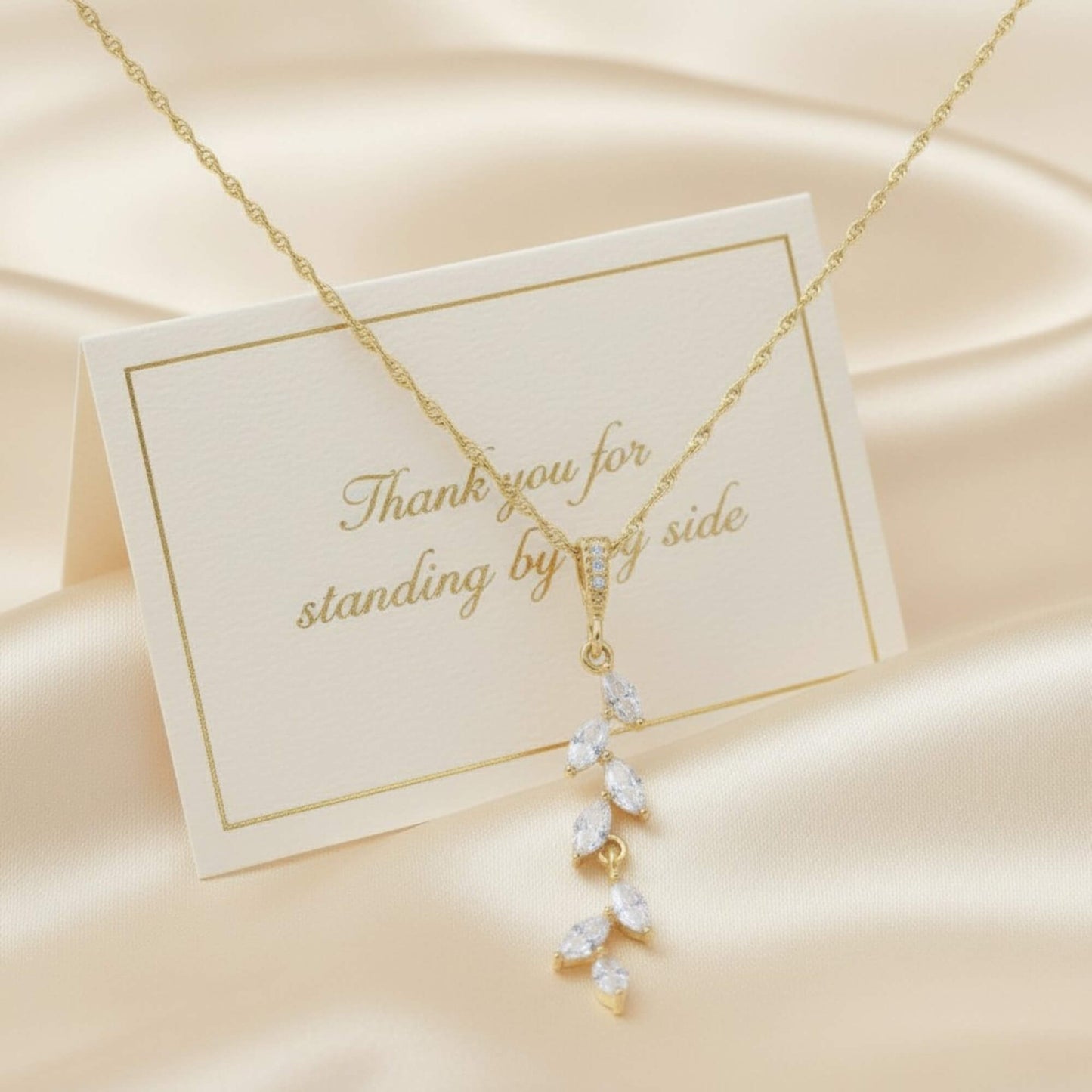 Bridesmaid Gift Leaf Necklace – Gold Plated Wedding Jewellery Australia