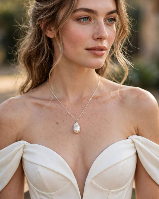 Baroque Freshwater Pearl Necklace | Bridal Pendant Jewelry