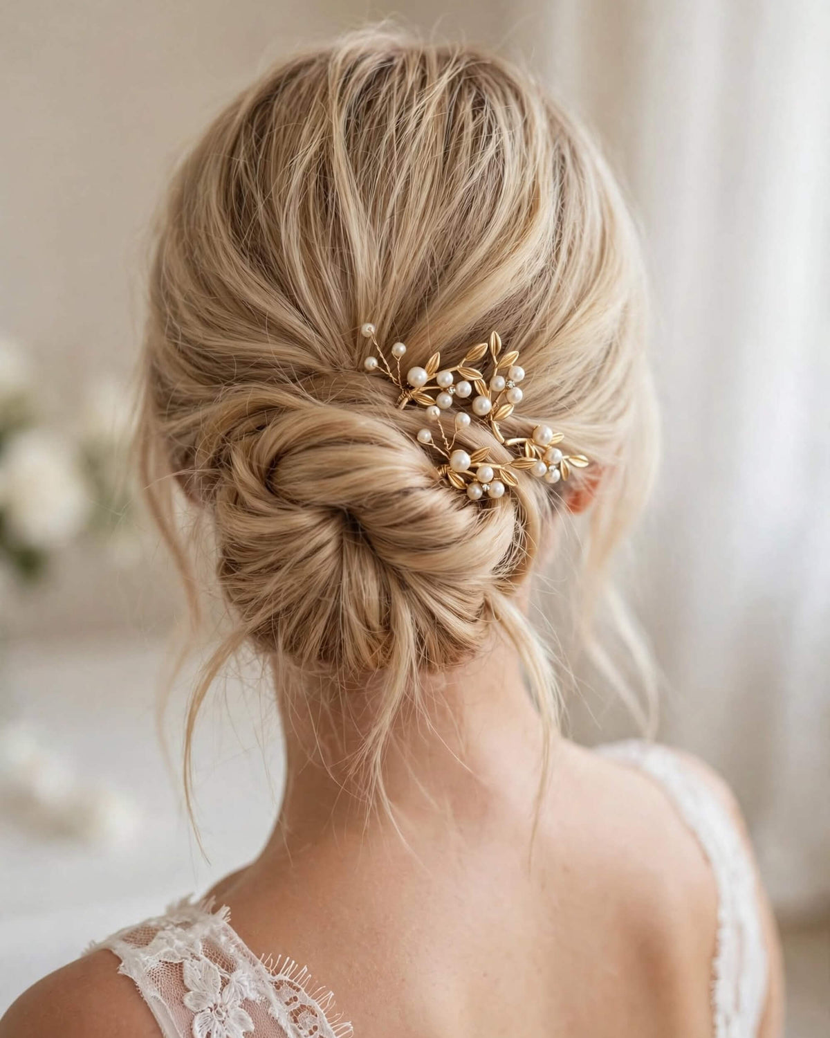 Bridal Leaf Pearl Hair Pins – Wedding Hair Accessories