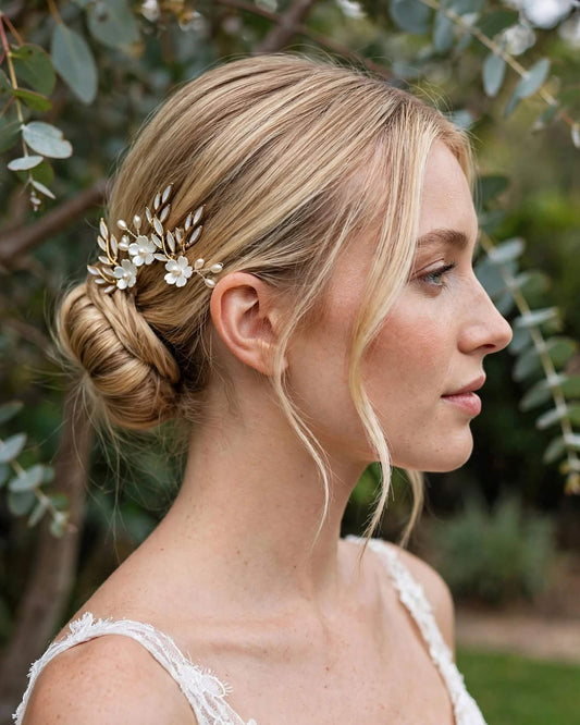 Bridal Floral Crystal Pearl Hair Pins – Wedding Hair Accessories