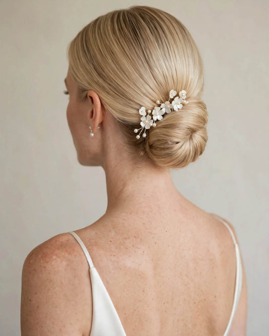 Floral Pearl Bridal Hair Pins Set – Wedding Hair Accessories for Bride, Bridesmaid