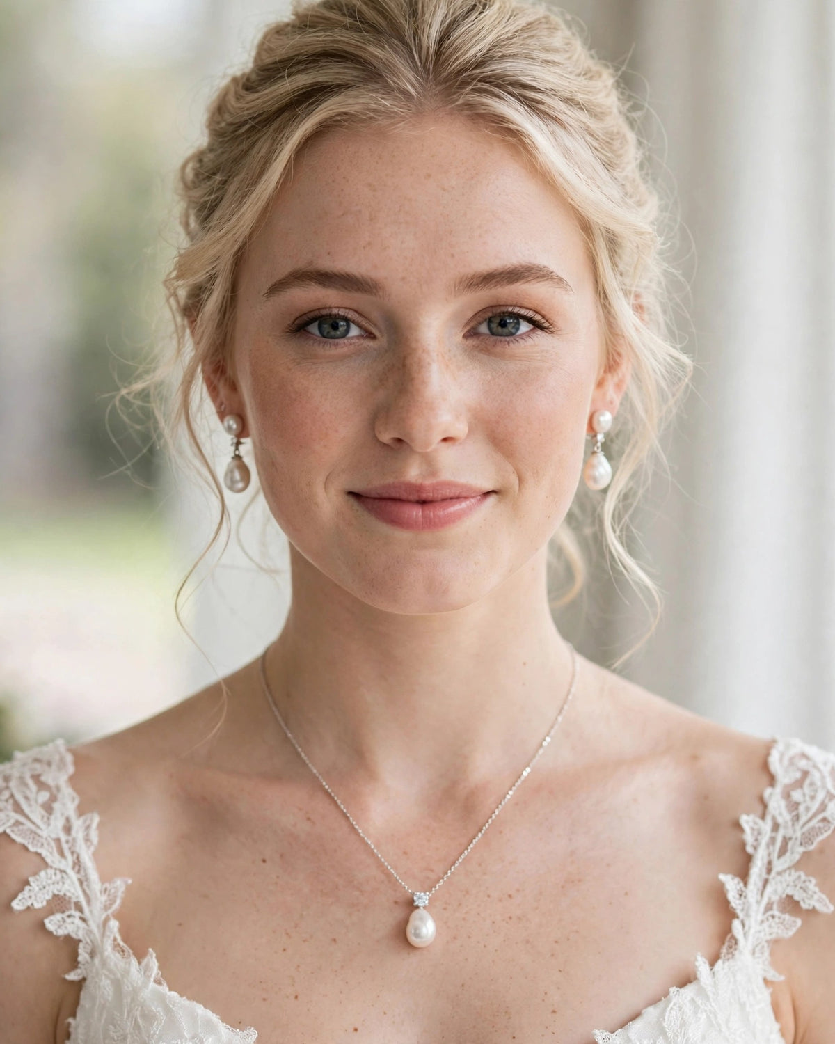 S925 Sterling Silver Pearl Drop Jewellery Set | Necklace Set & Earrings Set