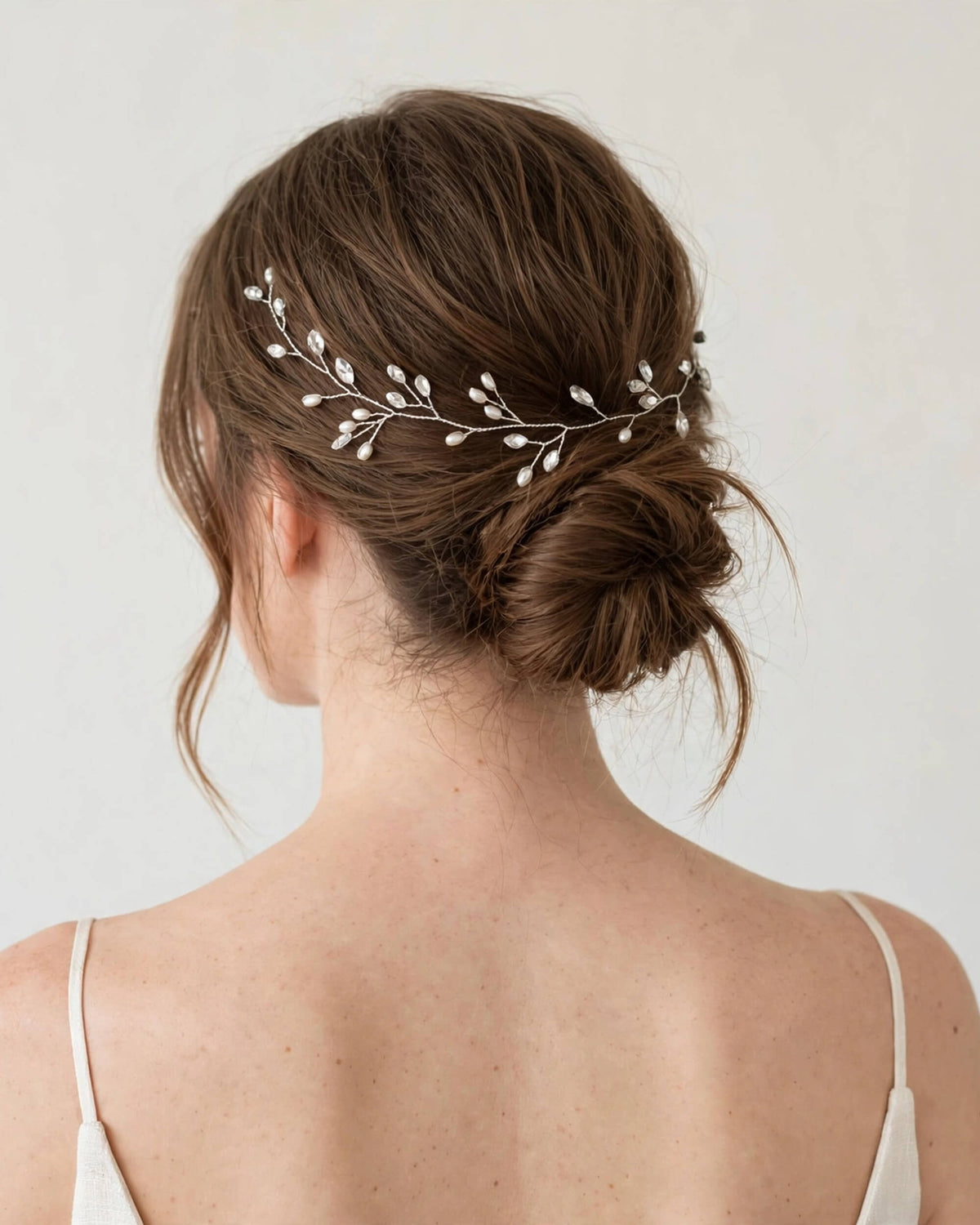 Bridal Hair Vine with Crystal and Pearl Branch Design – Elegant Wedding Hair Accessory
