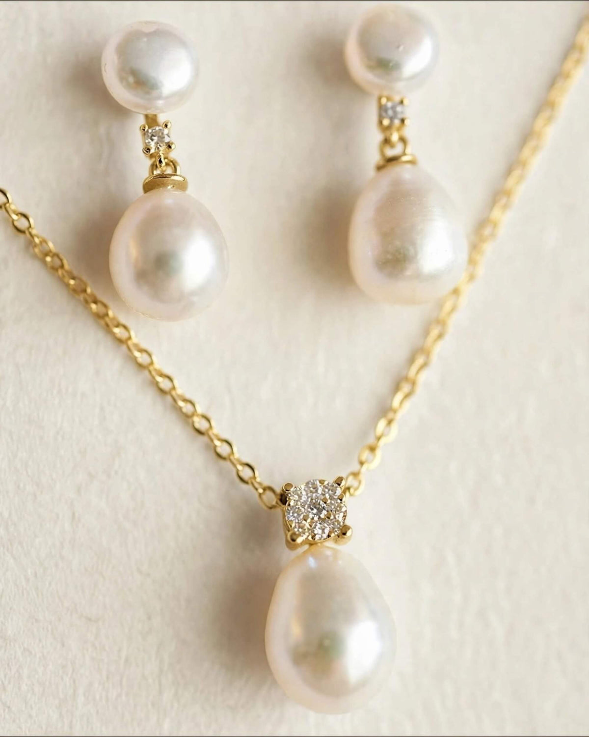 S925 Sterling Silver Pearl Drop Jewellery Set | Necklace Set & Earrings Set