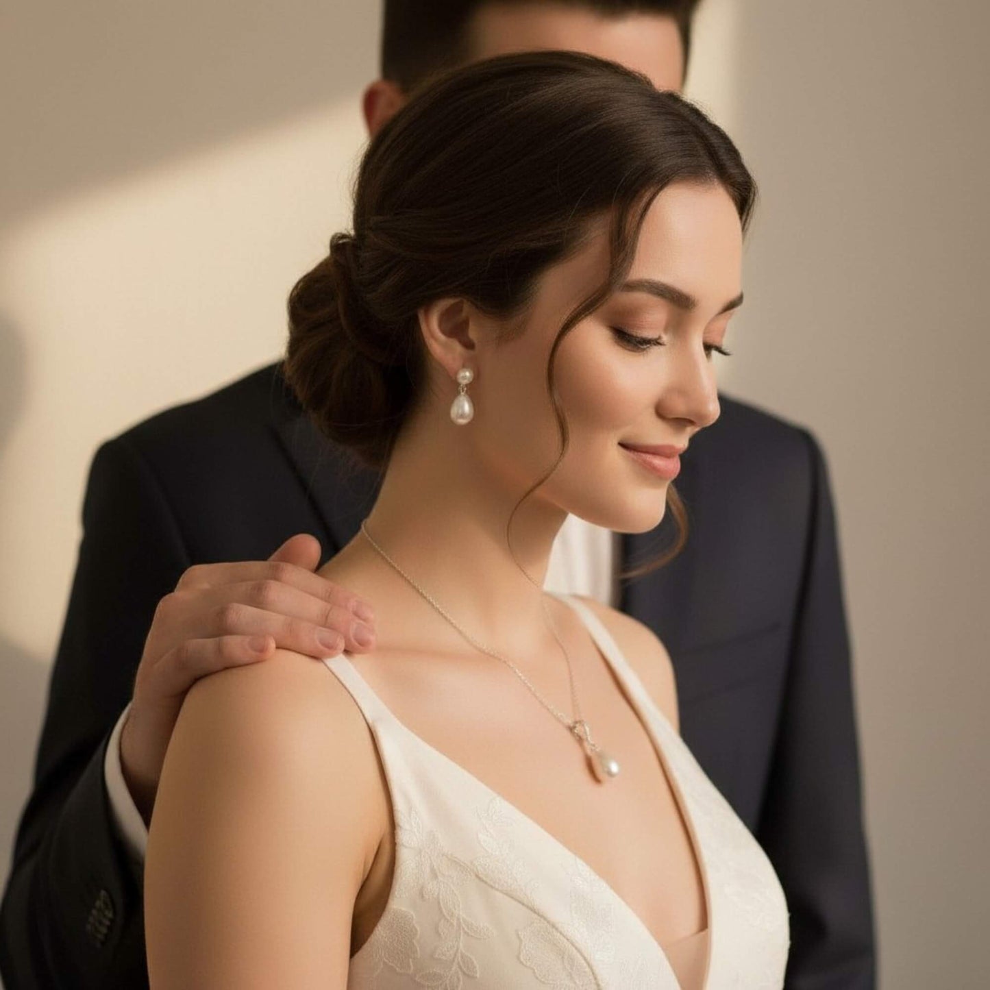Teardrop Freshwater Pearl Necklace S925 – Bridal & Everyday Jewellery Australia