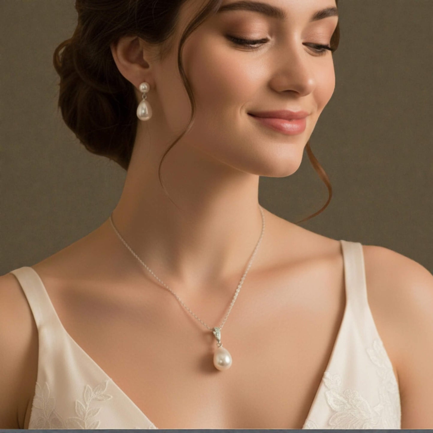 Pearl Teardrop Necklace | 925 Sterling Silver Freshwater Pearl  | Bridal & Everyday Jewellery