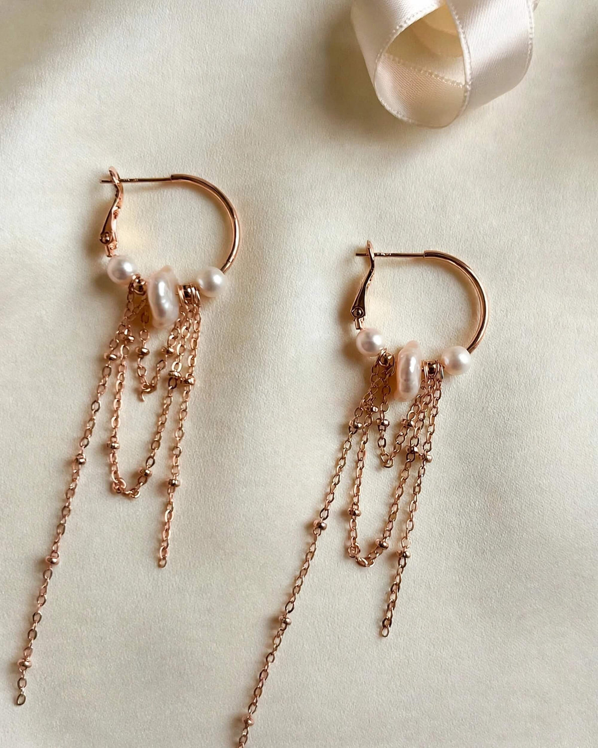 Freshwater pearl earrings designed for bridal and formal occasions