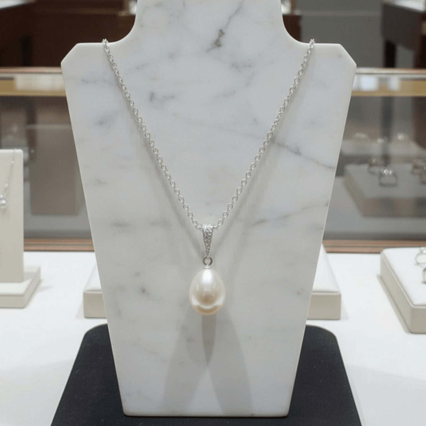 Pearl Teardrop Necklace | 925 Sterling Silver Freshwater Pearl  | Bridal & Everyday Jewellery