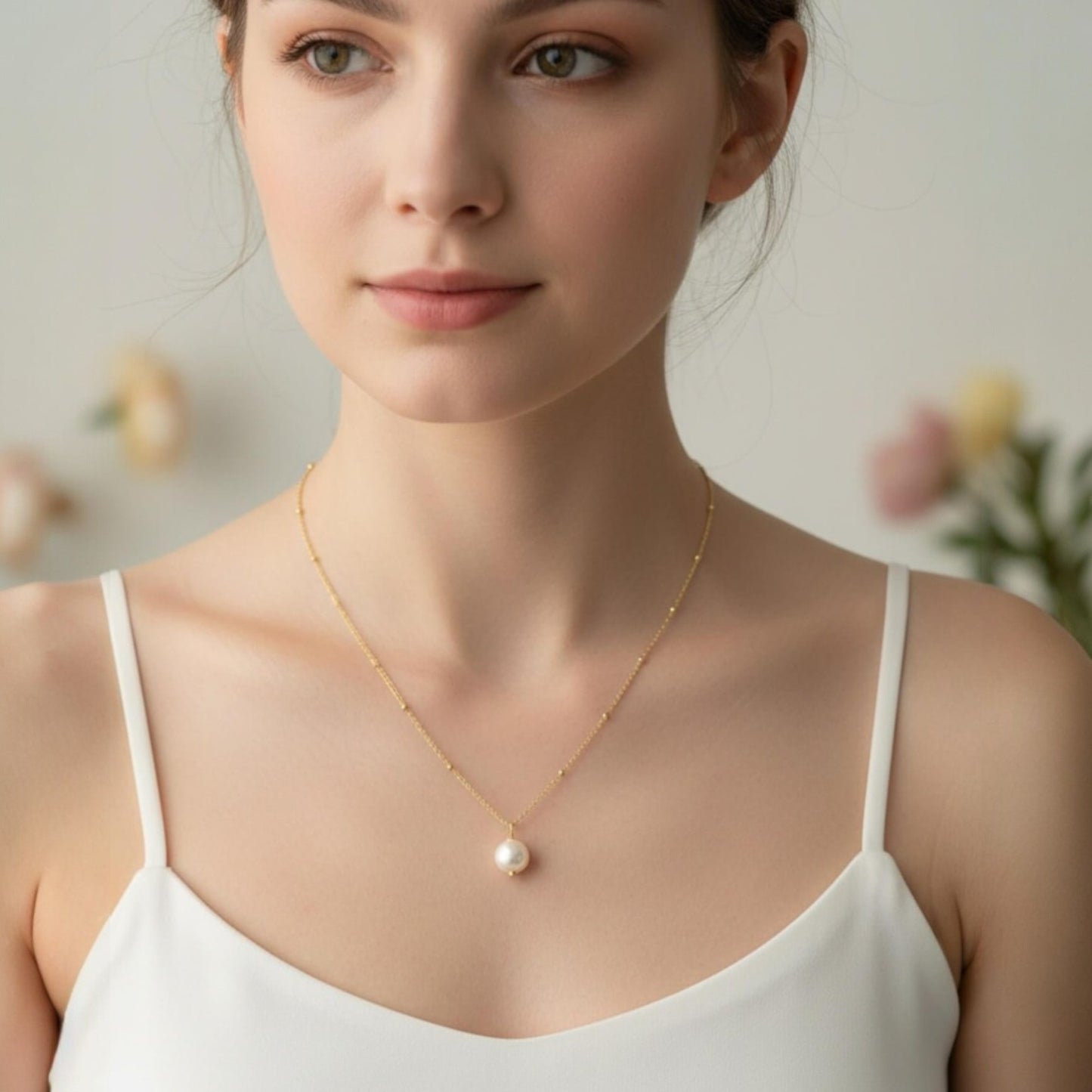 Freshwater Pearl Pendant Necklace – 925 Sterling Silver – Bridal Jewellery Australia