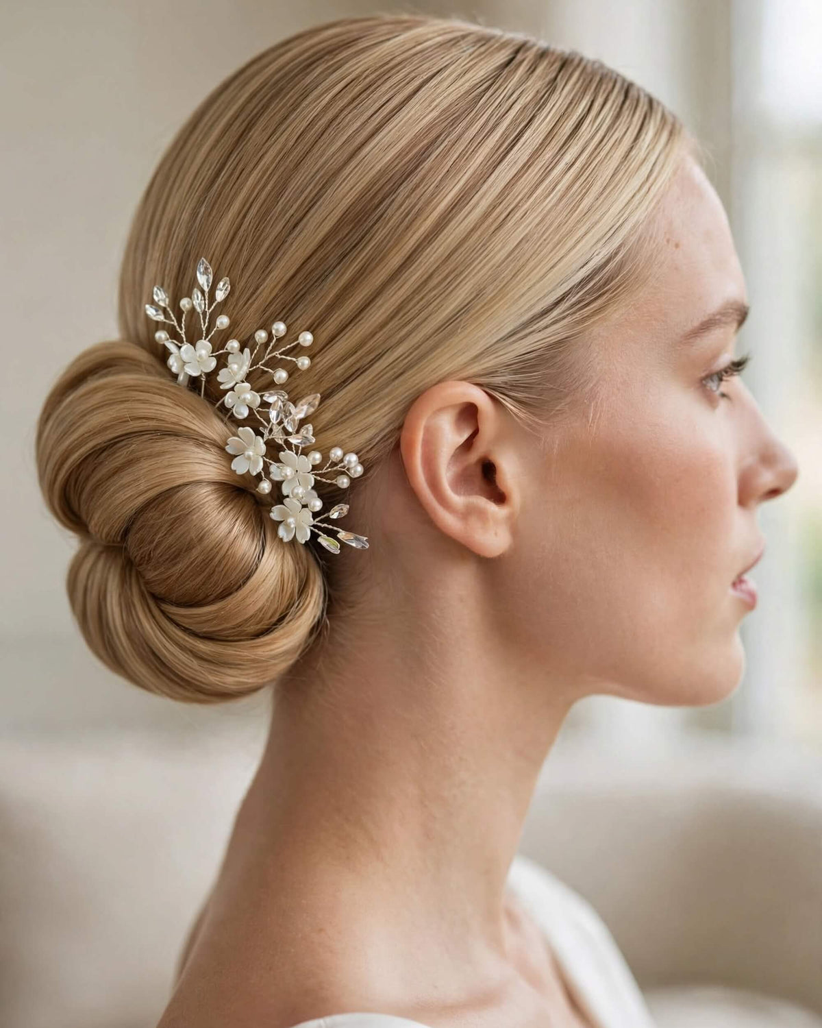 Bridal Floral Crystal Pearl Hair Pins – Wedding Hair Accessories