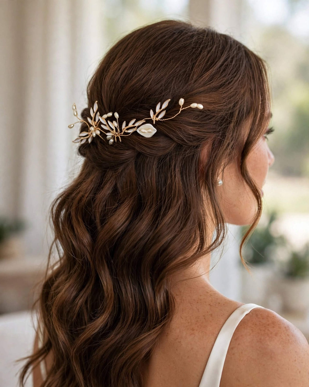 Bridal Hair Pins Leaf & Pearl Accents – Wedding Hair Accessory Set