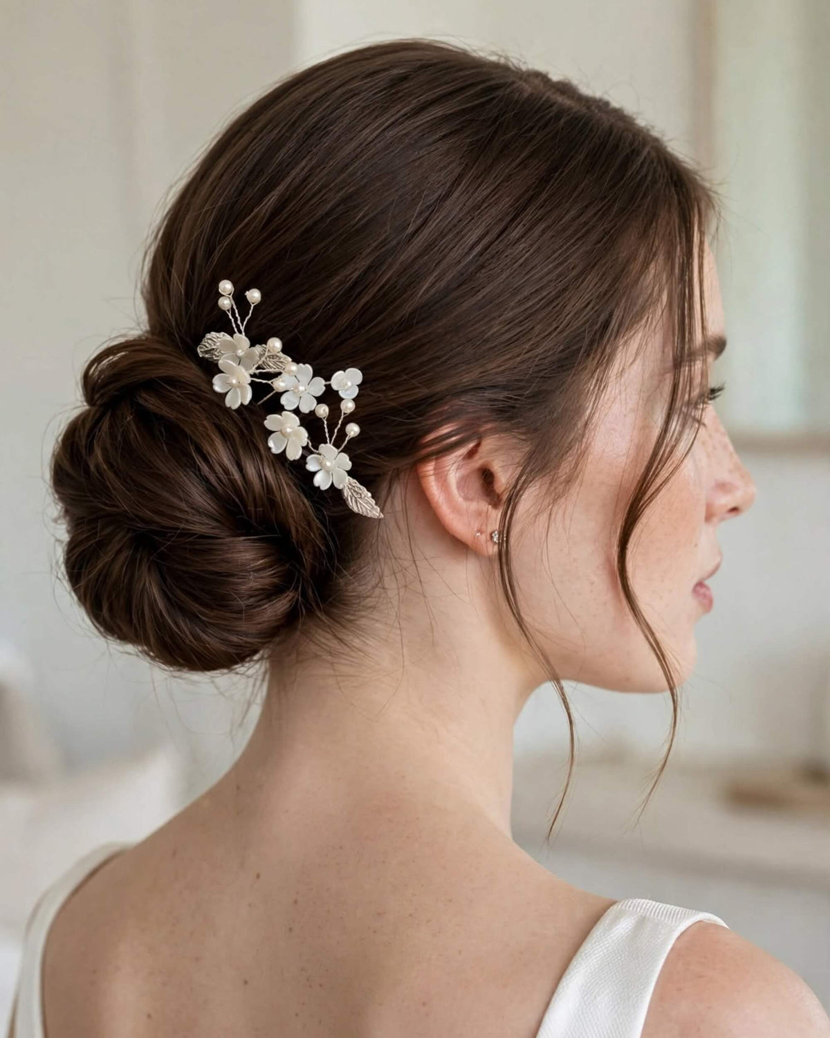 Floral Leaf Pearl Hair Pins Set – Bridal Wedding Hair Accessories
