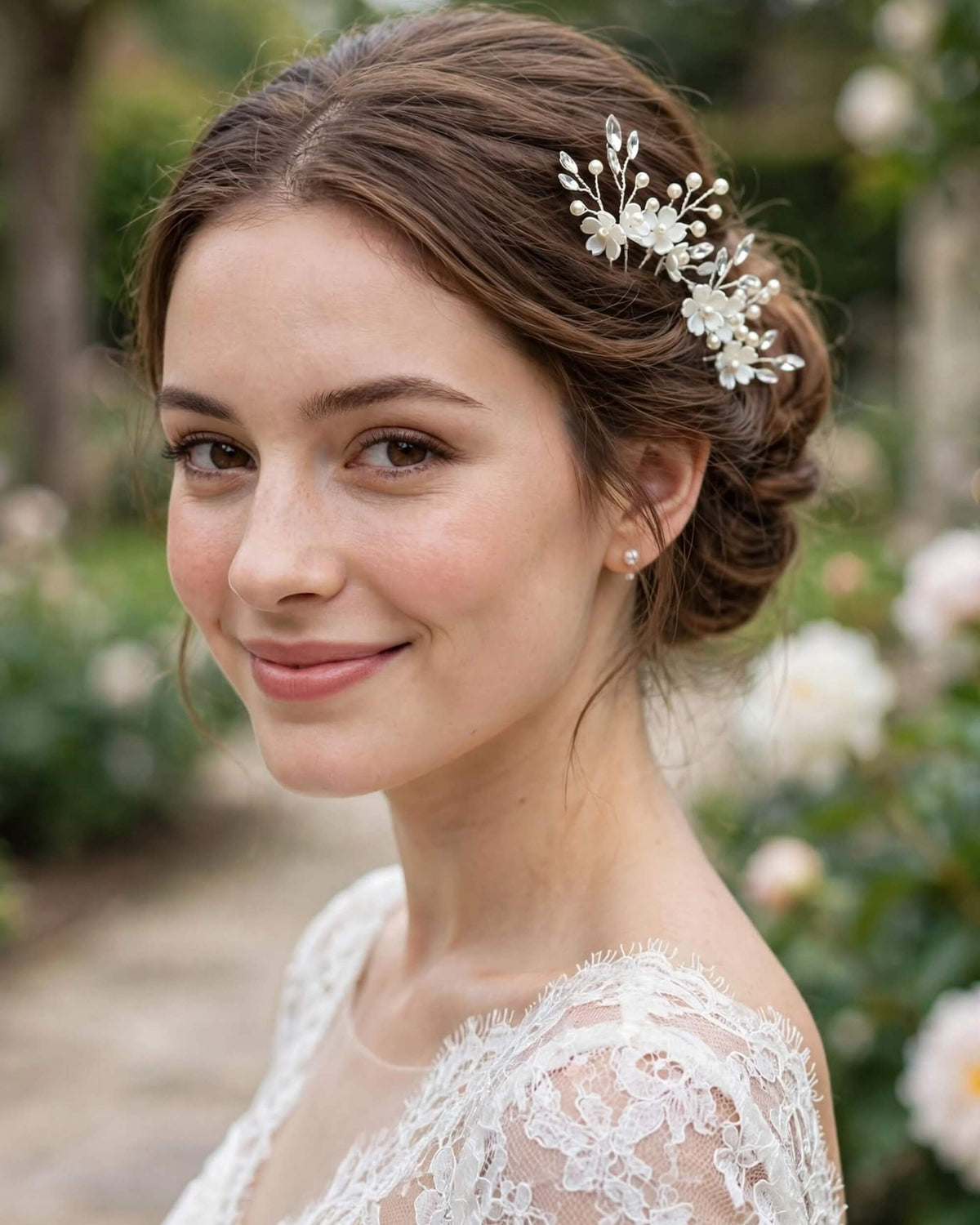 Bridal Floral Crystal Pearl Hair Pins – Wedding Hair Accessories
