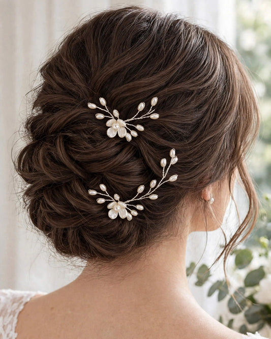 Bridal Floral Pearl Hair Pins – Wedding Hair Accessories