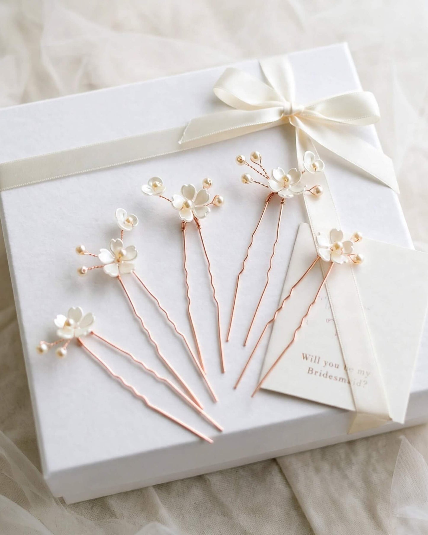 Floral Pearl Bridal Hair Pins Set – Wedding Hair Accessories for Bride, Bridesmaid