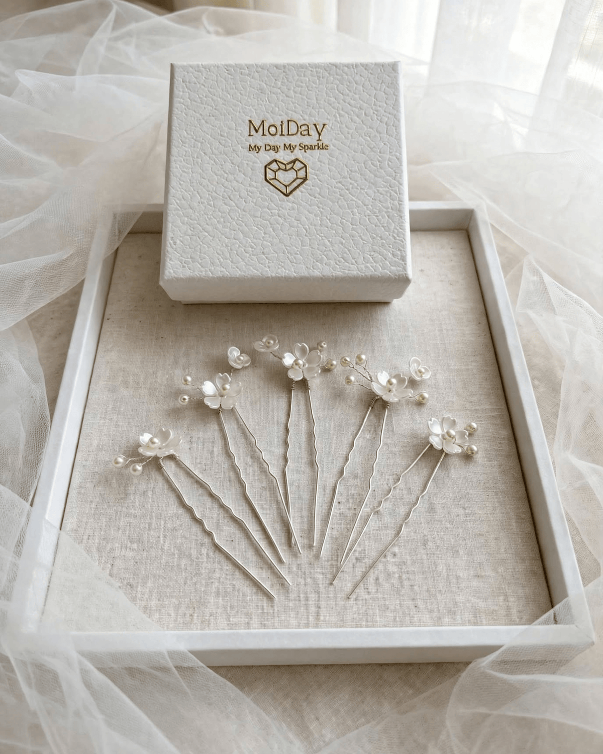 Floral Pearl Bridal Hair Pins Set – Wedding Hair Accessories for Bride, Bridesmaid