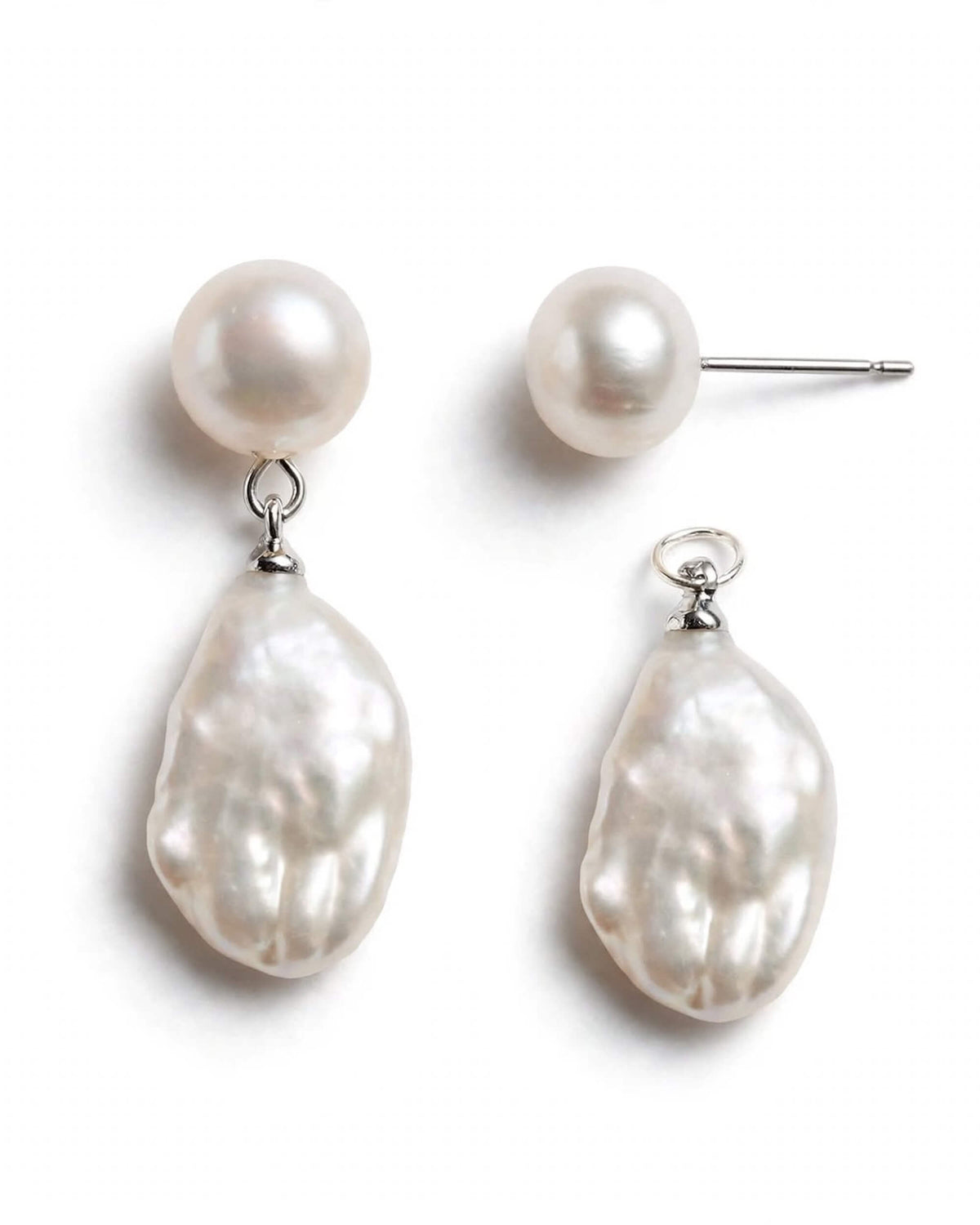 silver bridalpearlearrings