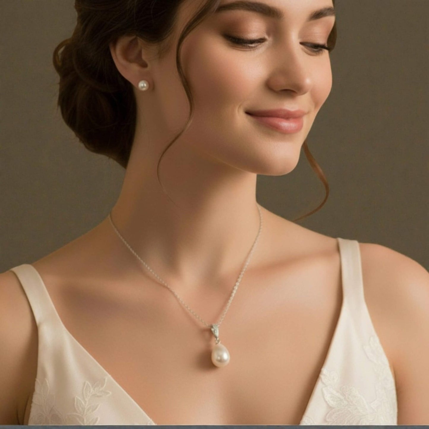 Teardrop Freshwater Pearl Necklace S925 – Bridal & Everyday Jewellery Australia