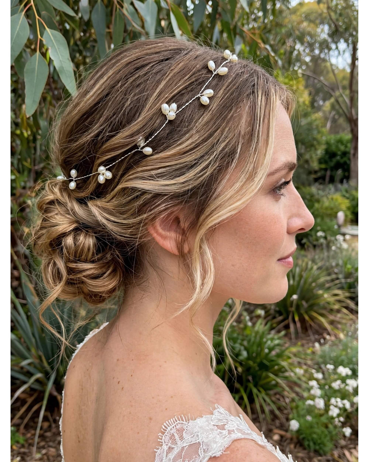 Bridal Hair Vine with Premium Glass Pearls – Elegant Pearl Wedding Hair Accessory