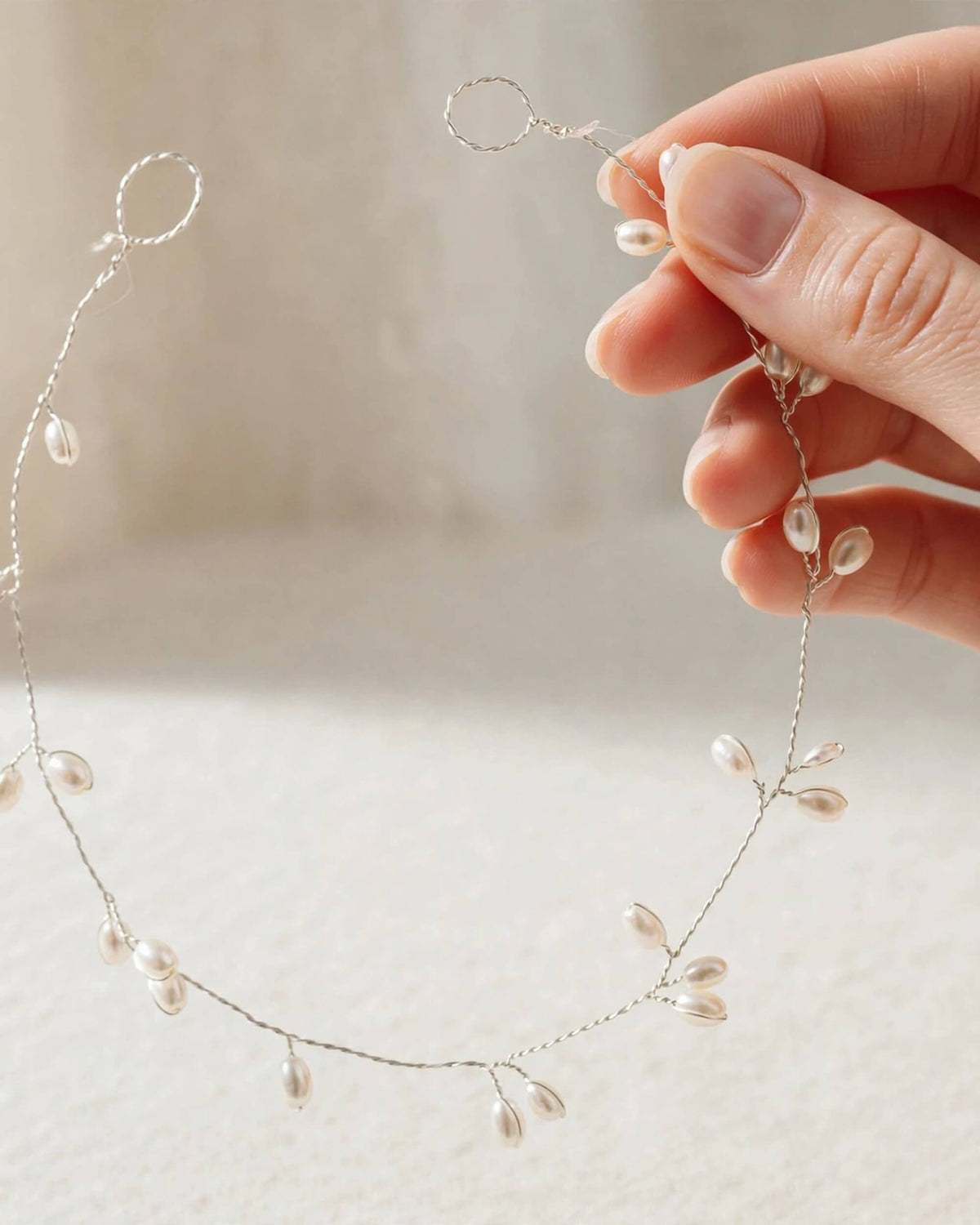 Bridal Hair Vine with Premium Glass Pearls – Elegant Pearl Wedding Hair Accessory