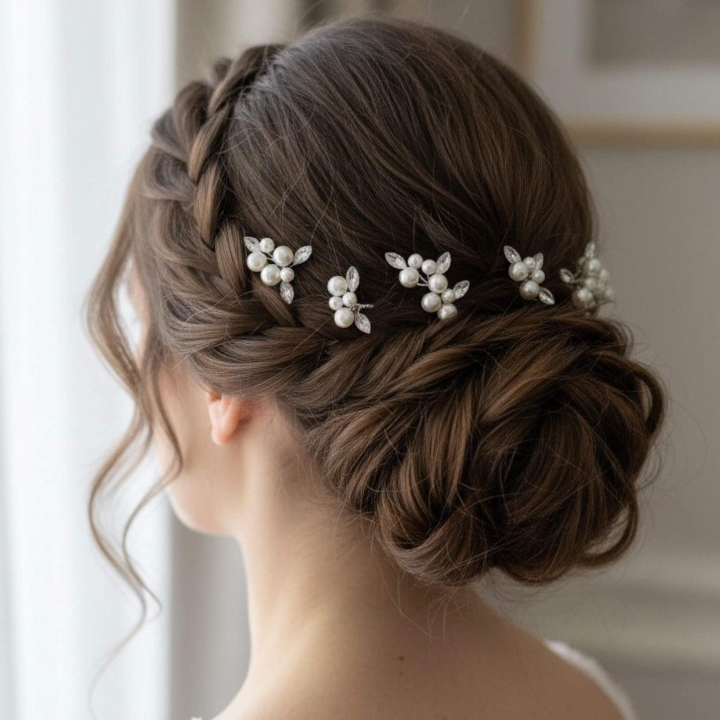 Set of 4 Pearl & Crystal Bridal Hair Pins – Gold, Rose Gold, Silver | Wedding Hair Accessories