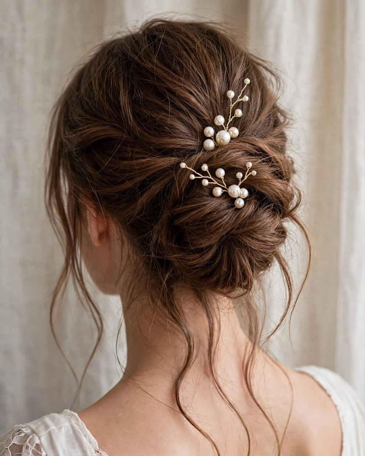 Bridal Hair Pins Minimalist Pearl – Elegant Wedding Hair Accessory Set