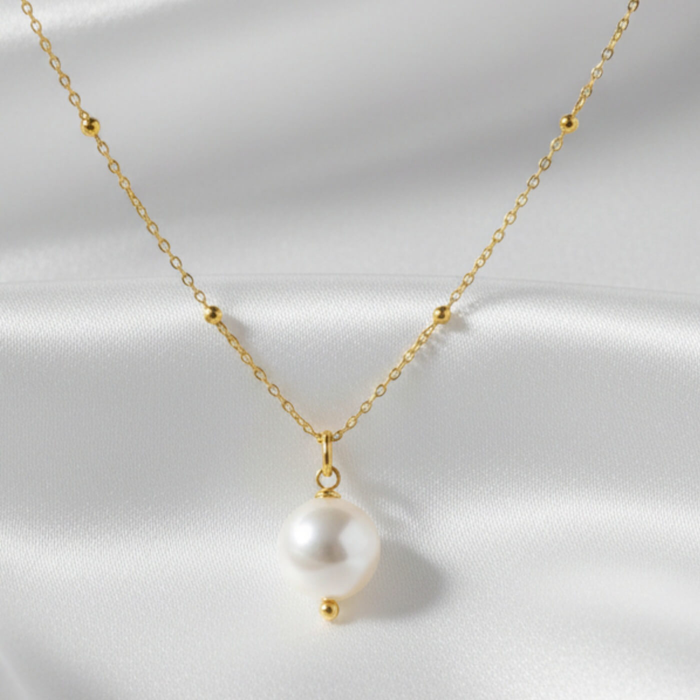 Freshwater Pearl Pendant Necklace – 925 Sterling Silver – Bridal Jewellery Australia