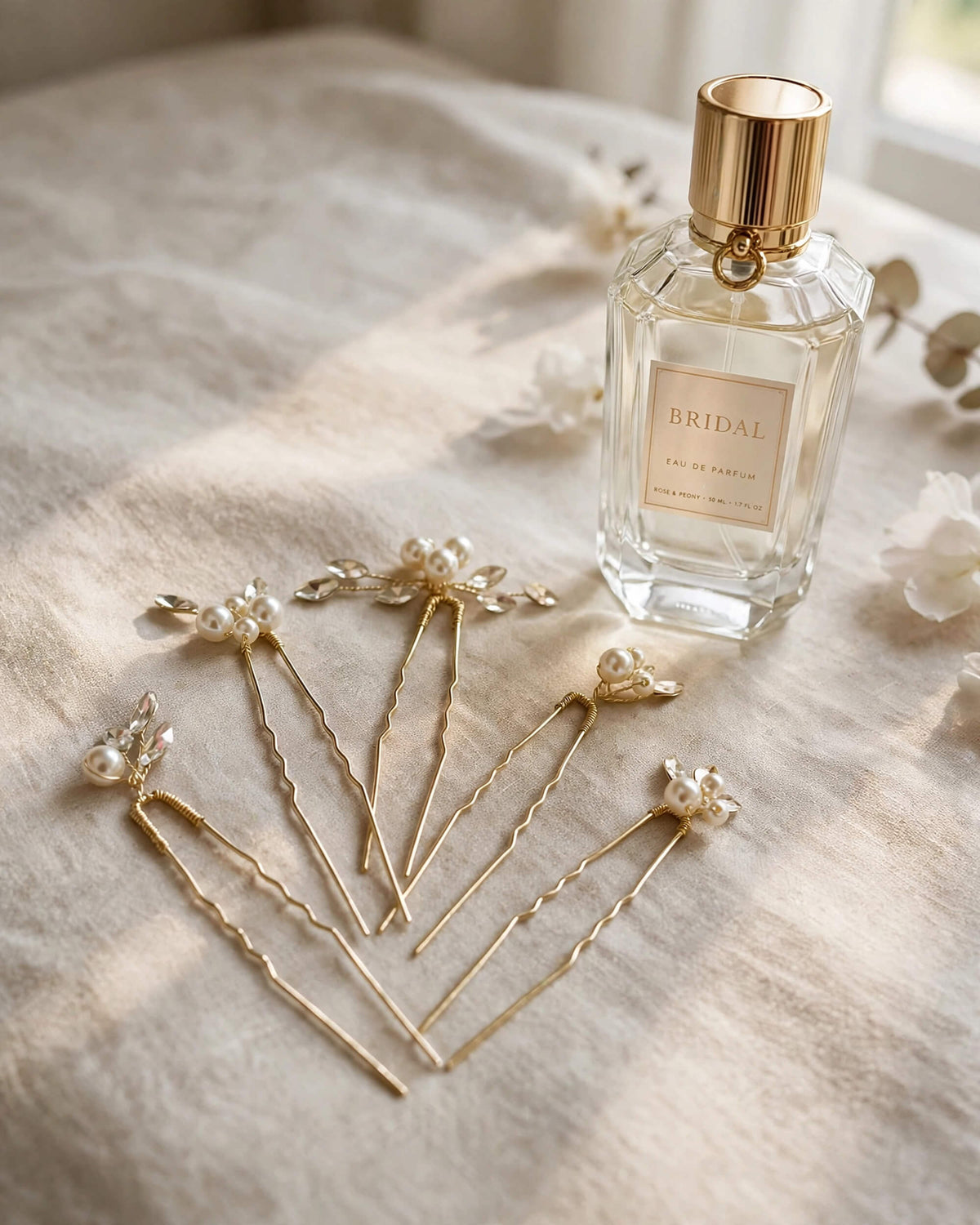 Bridal Floral Crystal Pearl Hair Pins – Wedding Hair Accessories