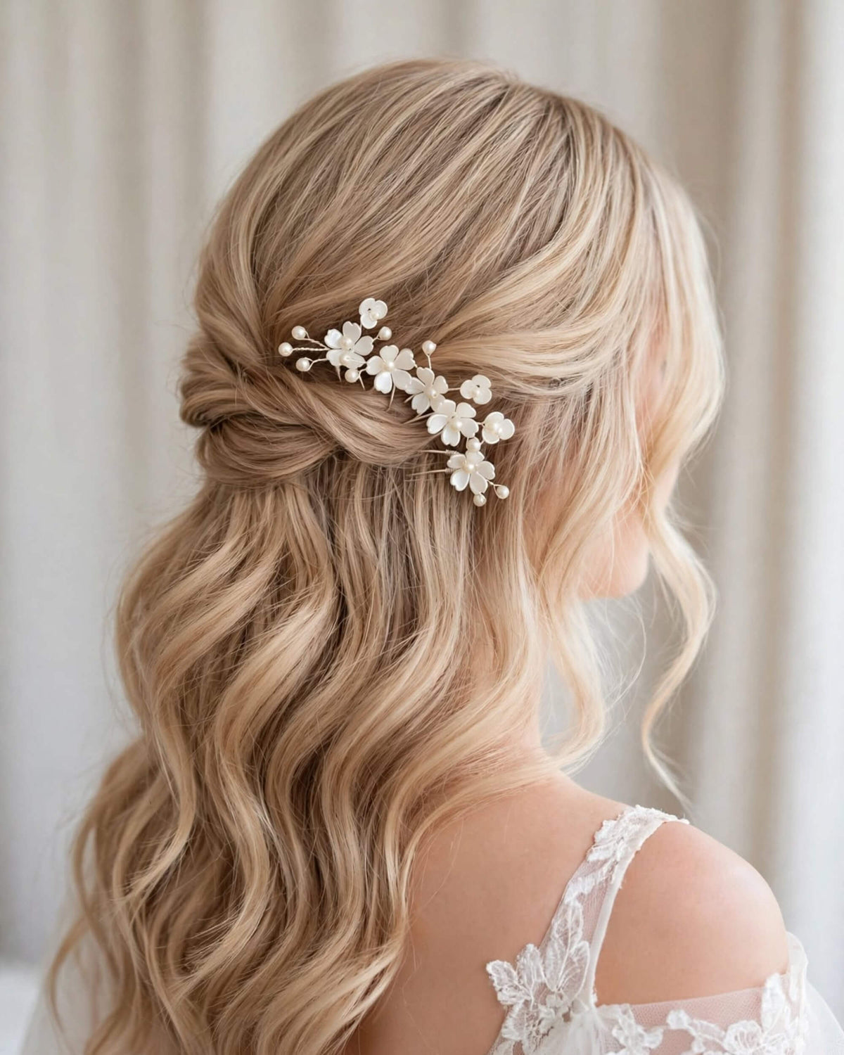 Floral Pearl Bridal Hair Pins Set – Wedding Hair Accessories for Bride, Bridesmaid