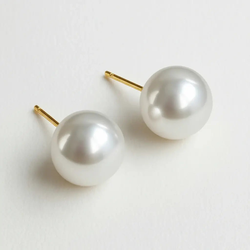 Bridal 10mm White Freshwater Pearl Stud Earrings | Sterling Silver 925 | Classic Wedding Jewellery Australia