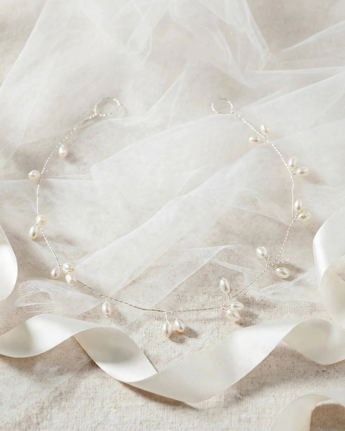 Bridal Hair Vine with Premium Glass Pearls – Elegant Pearl Wedding Hair Accessory